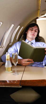 Private jet transportation to film site.
